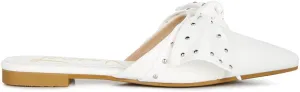 Makeover Studded Bow Flat Mules