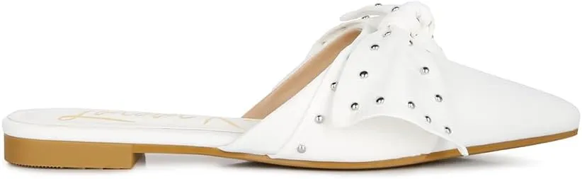 Makeover Studded Bow Flat Mules