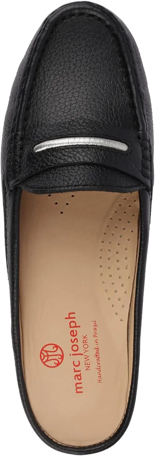 Marc Joseph New York Women's Leather Made in Brazil Luxury Mule Slide with Penny Detail