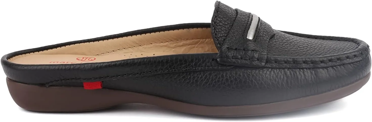 Marc Joseph New York Women's Leather Made in Brazil Luxury Mule Slide with Penny Detail