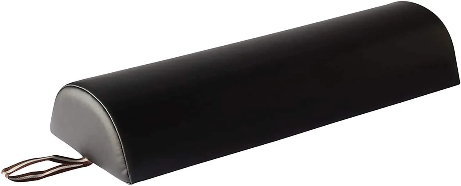 Master Massage Massage Bolster,Pillow Cushion, PU Upholstery, 100% Memory Foam, for Massage/Spa/Beauty/Tattoo/Back Pain Relief, (9" Half Round, Black)