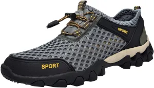 Men Summer Mesh Breathable Hiking Shoes Comfortable Walking Shoes Outdoor Travel Shoes Sneaker Rack for Men Bedroom Men Shoes