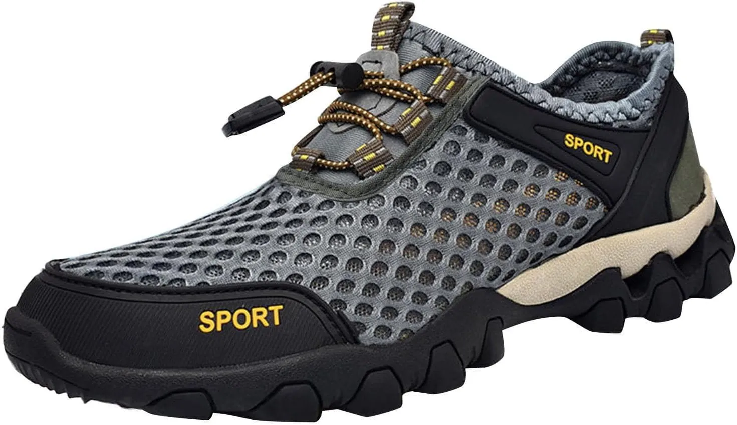 Men Summer Mesh Breathable Hiking Shoes Comfortable Walking Shoes Outdoor Travel Shoes Sneaker Rack for Men Bedroom Men Shoes