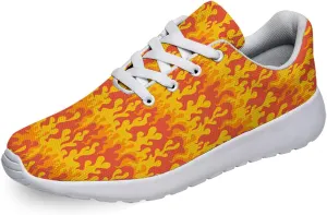 Men Women Walking Running Shoes,Fire Lightweight Breathable Mesh Tennis Shoes Non Slip Athletic Workout Gym Sneakers White Size 11
