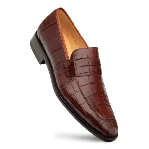 Men's Sport Piccolo Genuine American Alligator Penny Loafer By Mezlan Made In Spain Brand
