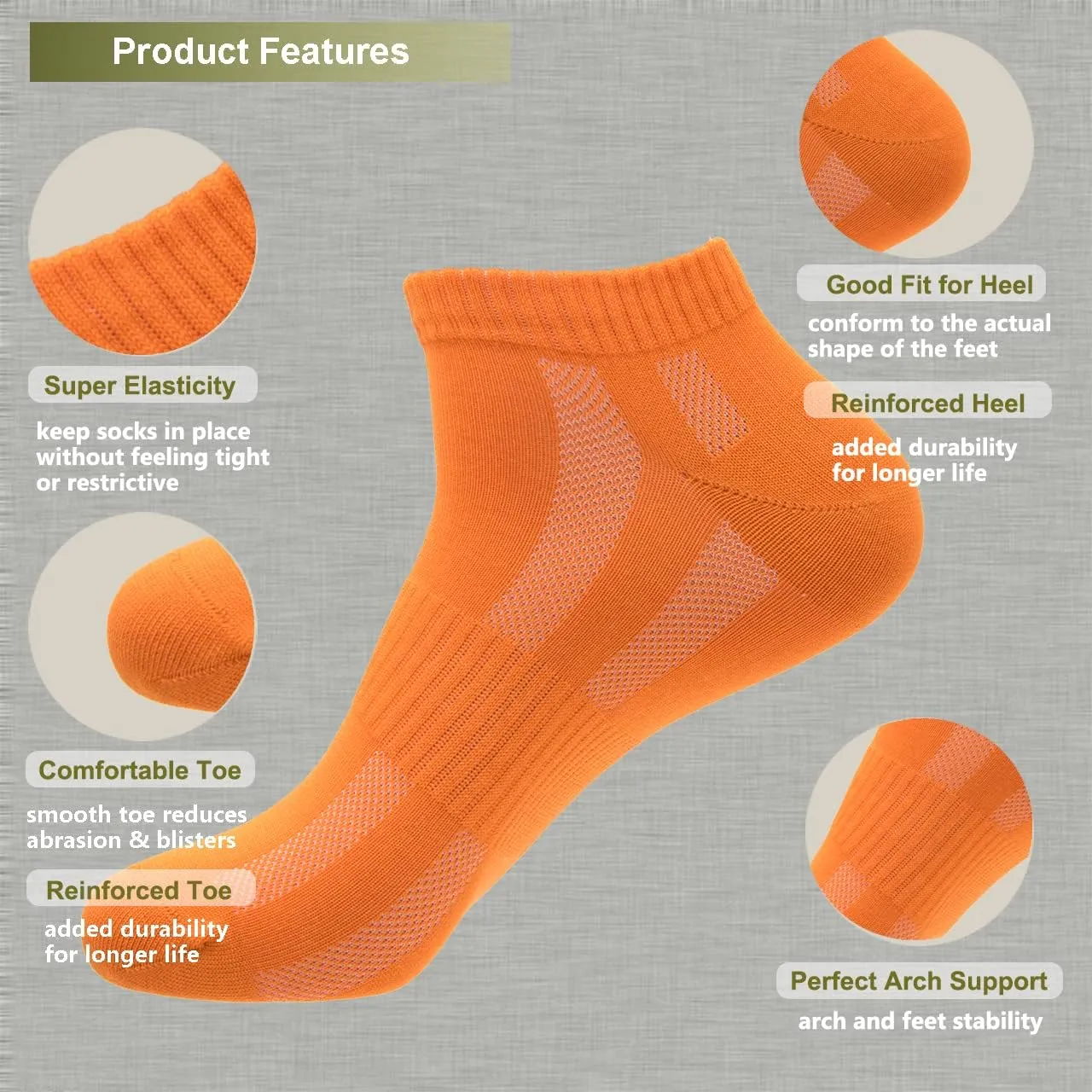 Mens Sports Low Cut Ankle Socks, Cotton & Pearl-Fiber Socks Drcrease-Odor Moisture-Wicking for Sweaty Feet (4 Pack)