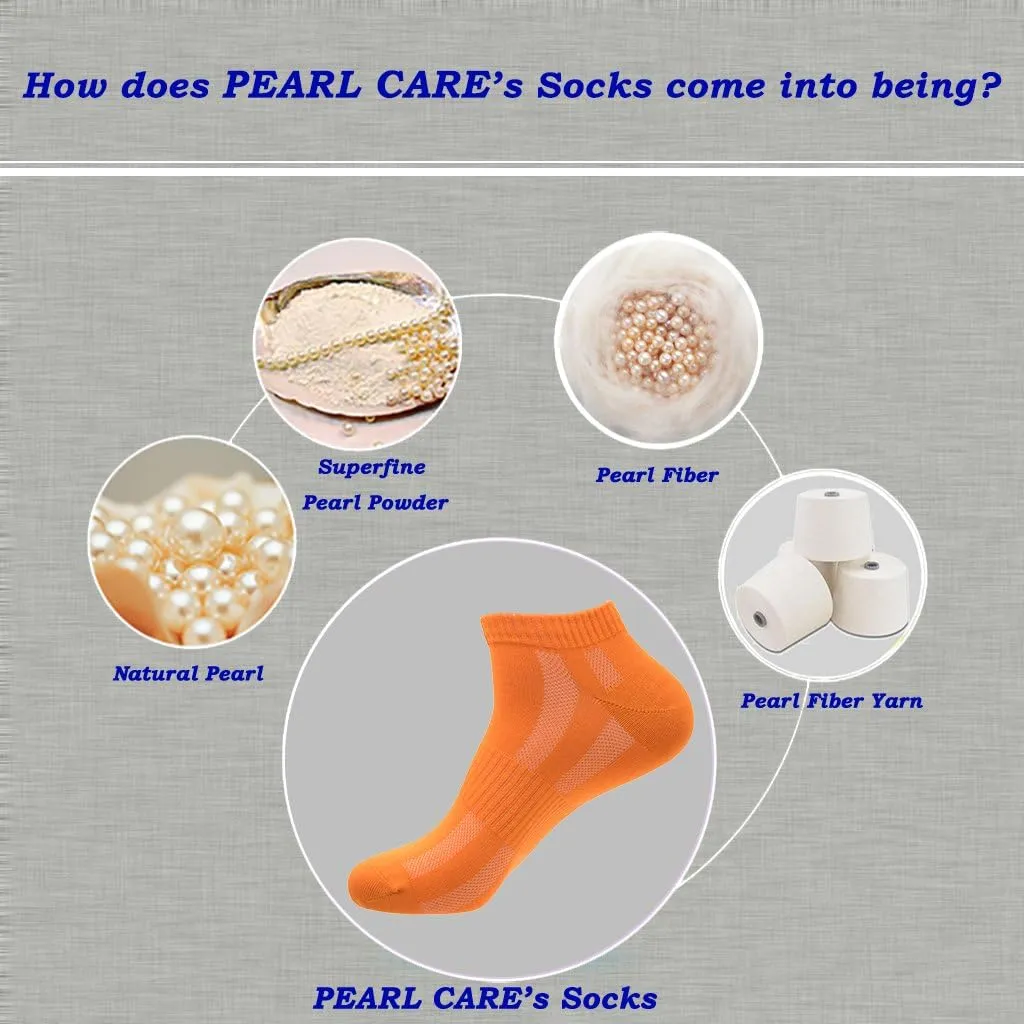 Mens Sports Low Cut Ankle Socks, Cotton & Pearl-Fiber Socks Drcrease-Odor Moisture-Wicking for Sweaty Feet (4 Pack)