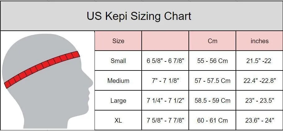Men's US Civil War Cavalry General's 4Braids Kepi with USA Badge