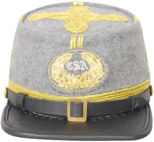 Men's US Civil War Cavalry General's 4Braids Kepi with USA Badge
