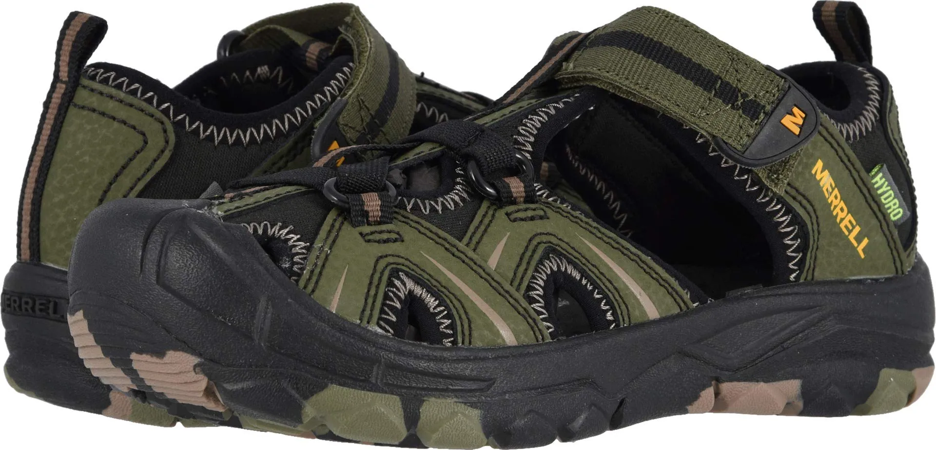 Merrell Boys Hydro Sandal, Olive/Camo, 7 Wide Big Kid