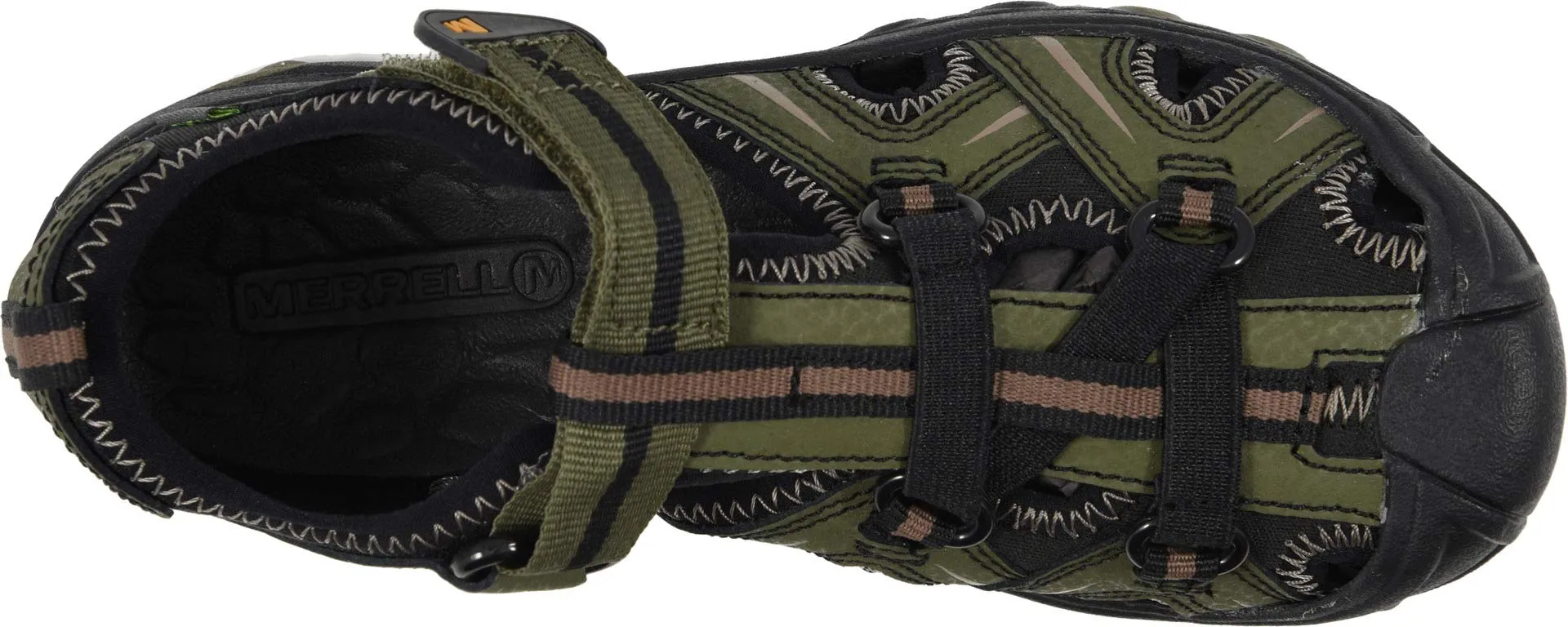 Merrell Boys Hydro Sandal, Olive/Camo, 7 Wide Big Kid
