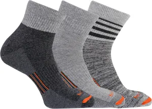 Merrell Unisex-Adult Merino Wool Work Socks - 3 Pairs - Half Cushion Comfort & Arch Support