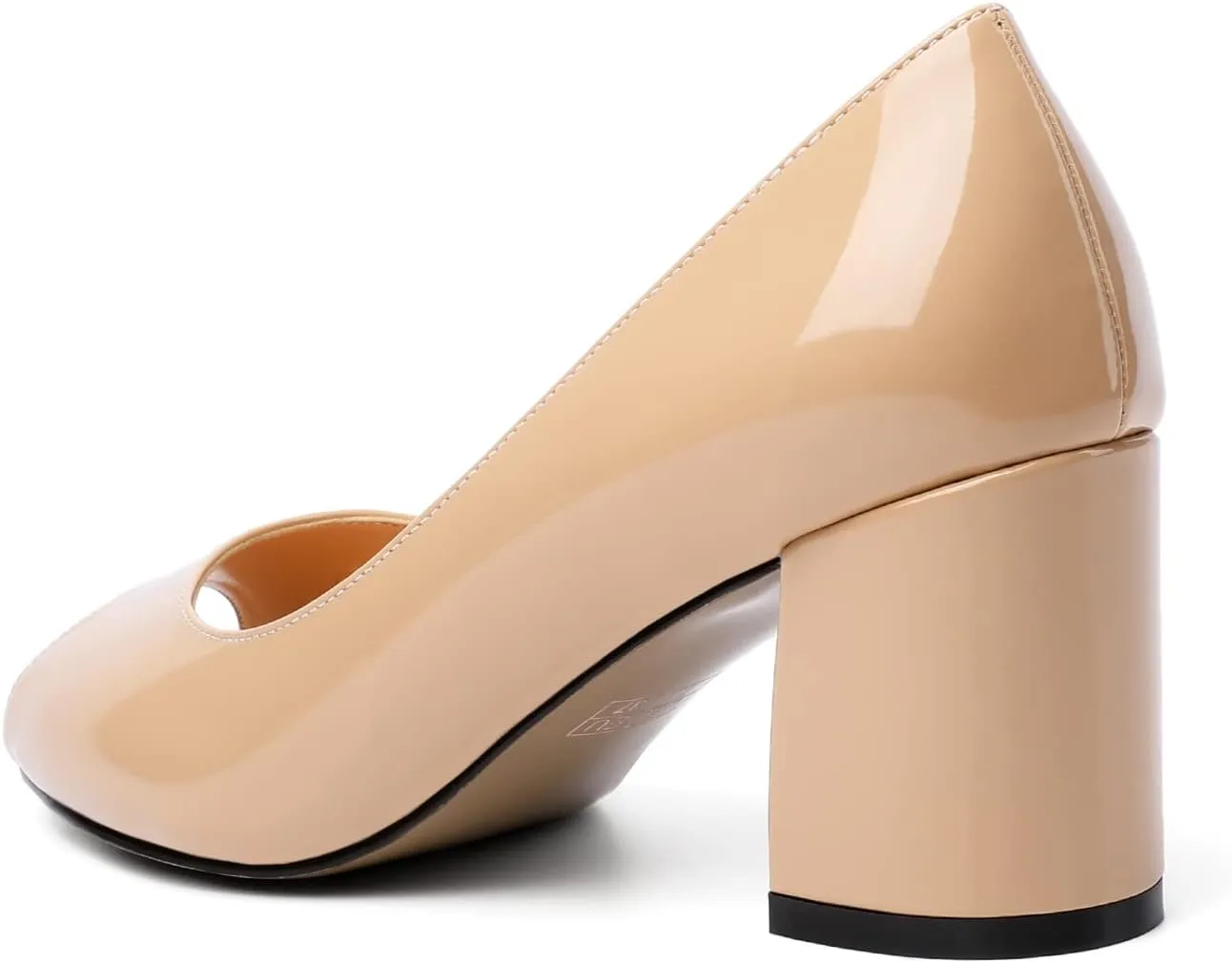 Mettesally Womens Peep Toe Pumps Low Chunky Heels Slip On Comfortable Open Toe Wedding Prom Dressy Shoes