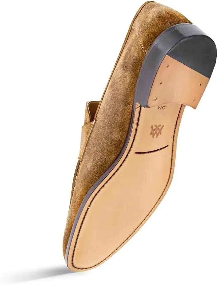 Mezlan - Men's Hand-Stained Penny Loafer Dress Shoes - Caro Suede Penny Loafer - Classic Formal Footwear for Business, Wedding, and Office