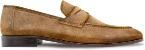 Mezlan - Men's Hand-Stained Penny Loafer Dress Shoes - Caro Suede Penny Loafer - Classic Formal Footwear for Business, Wedding, and Office