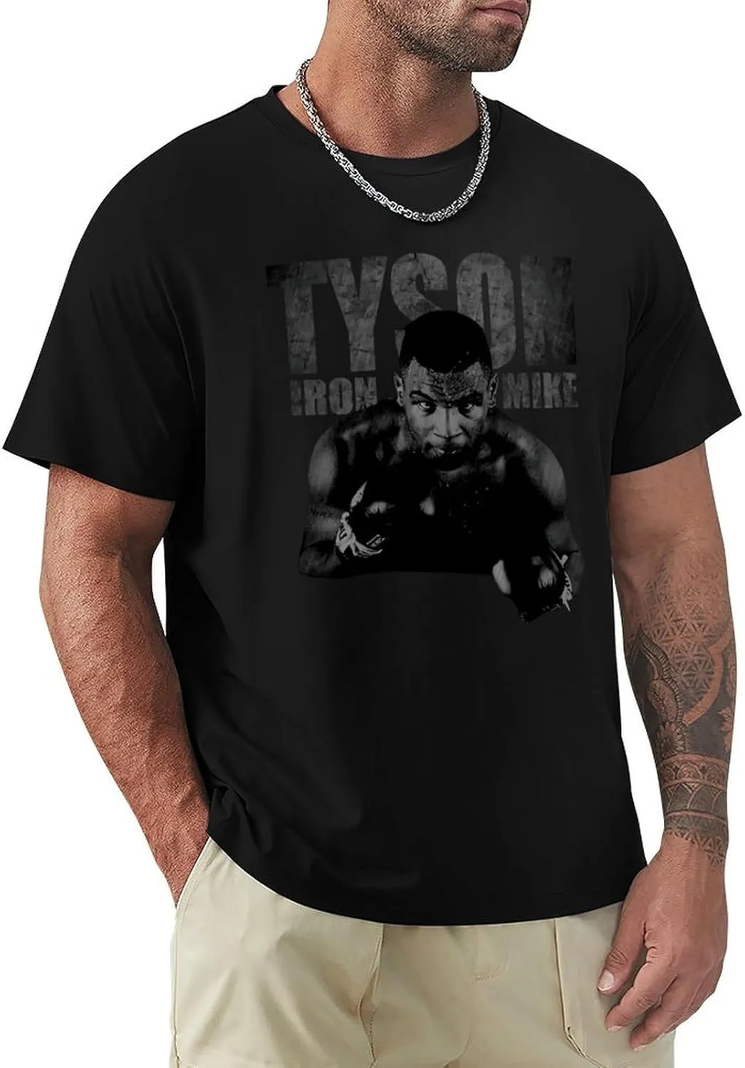 Mike Boxer Tyson Men's T Shirt Cotton Short Sleeve Round Neck Shirts Classic Graphic Tee Tshirt