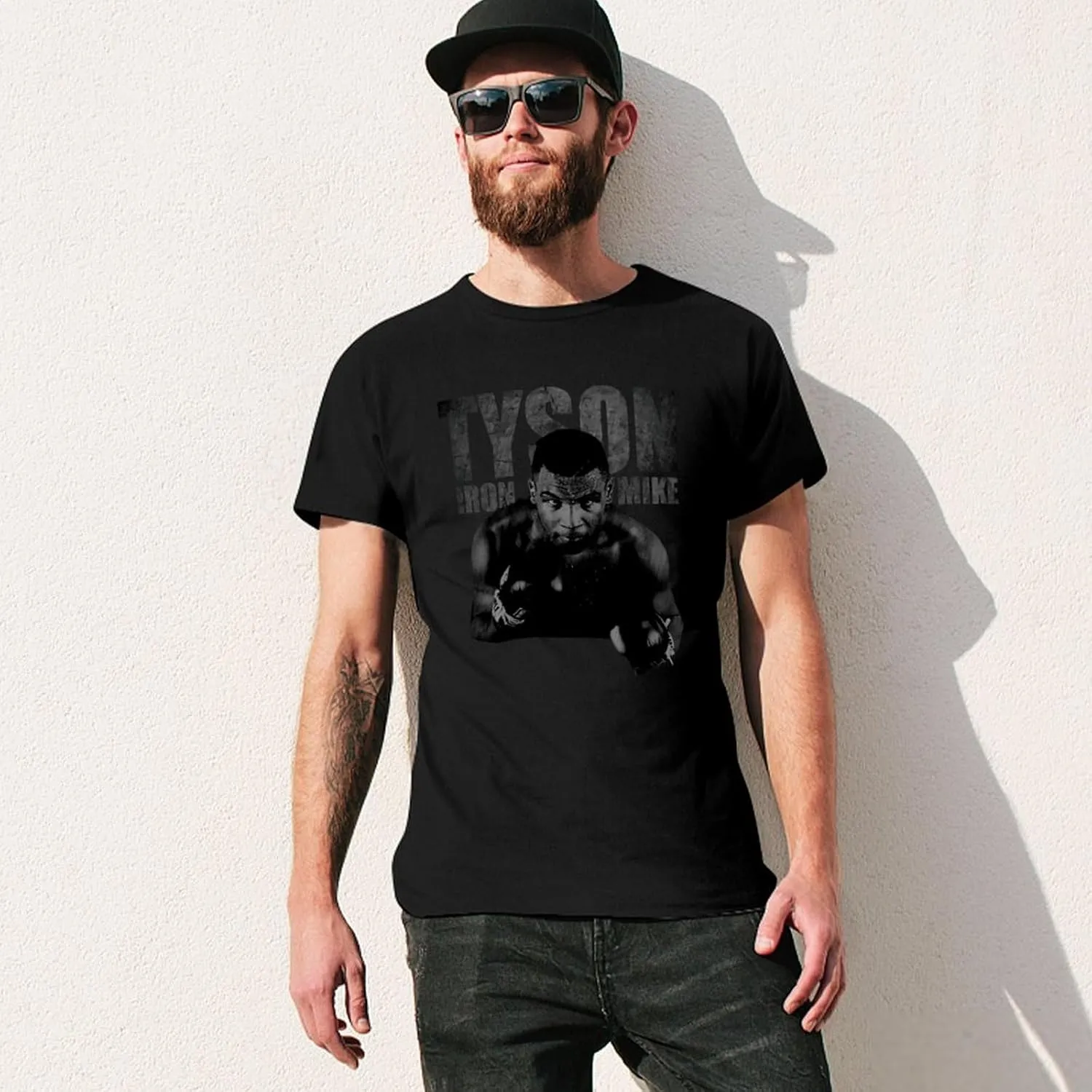 Mike Boxer Tyson Men's T Shirt Cotton Short Sleeve Round Neck Shirts Classic Graphic Tee Tshirt