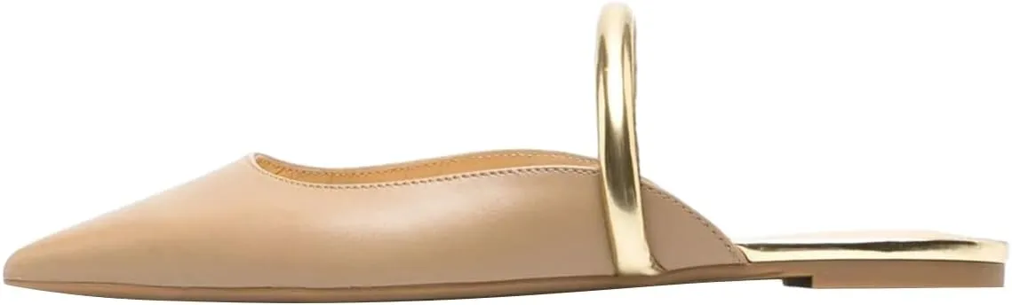 Milooey shoes Women Comfortable Closed Pointed Toe Flat Mule Strappy Slip On Sandal Backless Loafer Party Dress Casual Shoes Size 4-16 Us