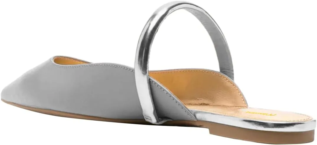 Milooey shoes Women Comfortable Closed Pointed Toe Flat Mule Strappy Slip On Sandal Backless Loafer Party Dress Casual Shoes Size 4-16 Us