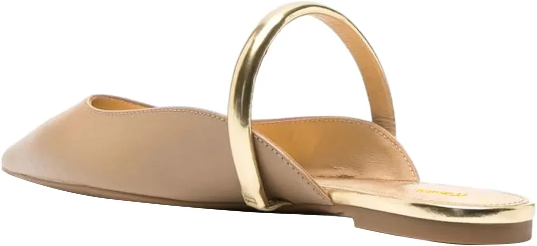 Milooey shoes Women Comfortable Closed Pointed Toe Flat Mule Strappy Slip On Sandal Backless Loafer Party Dress Casual Shoes Size 4-16 Us