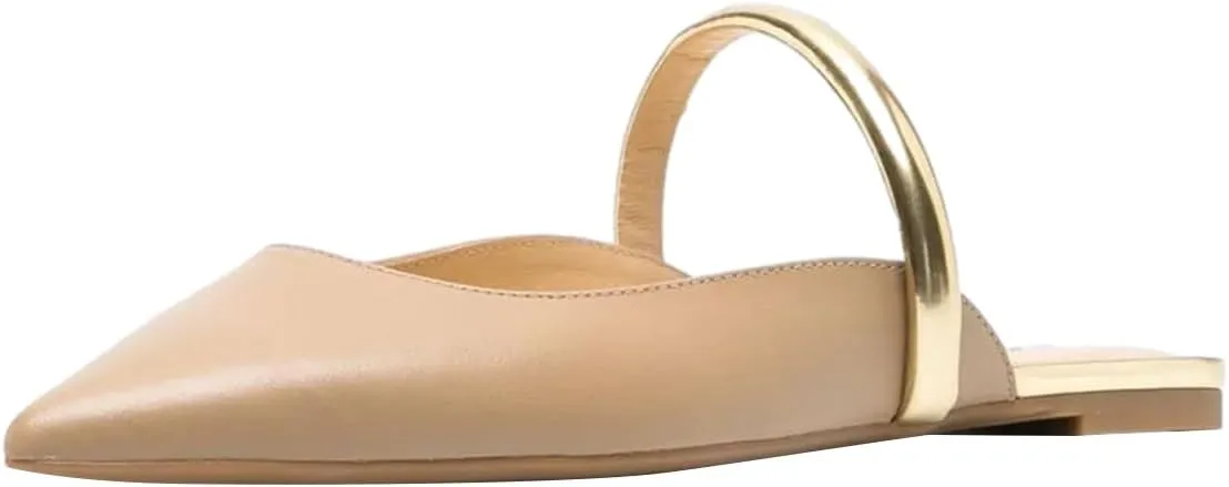 Milooey shoes Women Comfortable Closed Pointed Toe Flat Mule Strappy Slip On Sandal Backless Loafer Party Dress Casual Shoes Size 4-16 Us