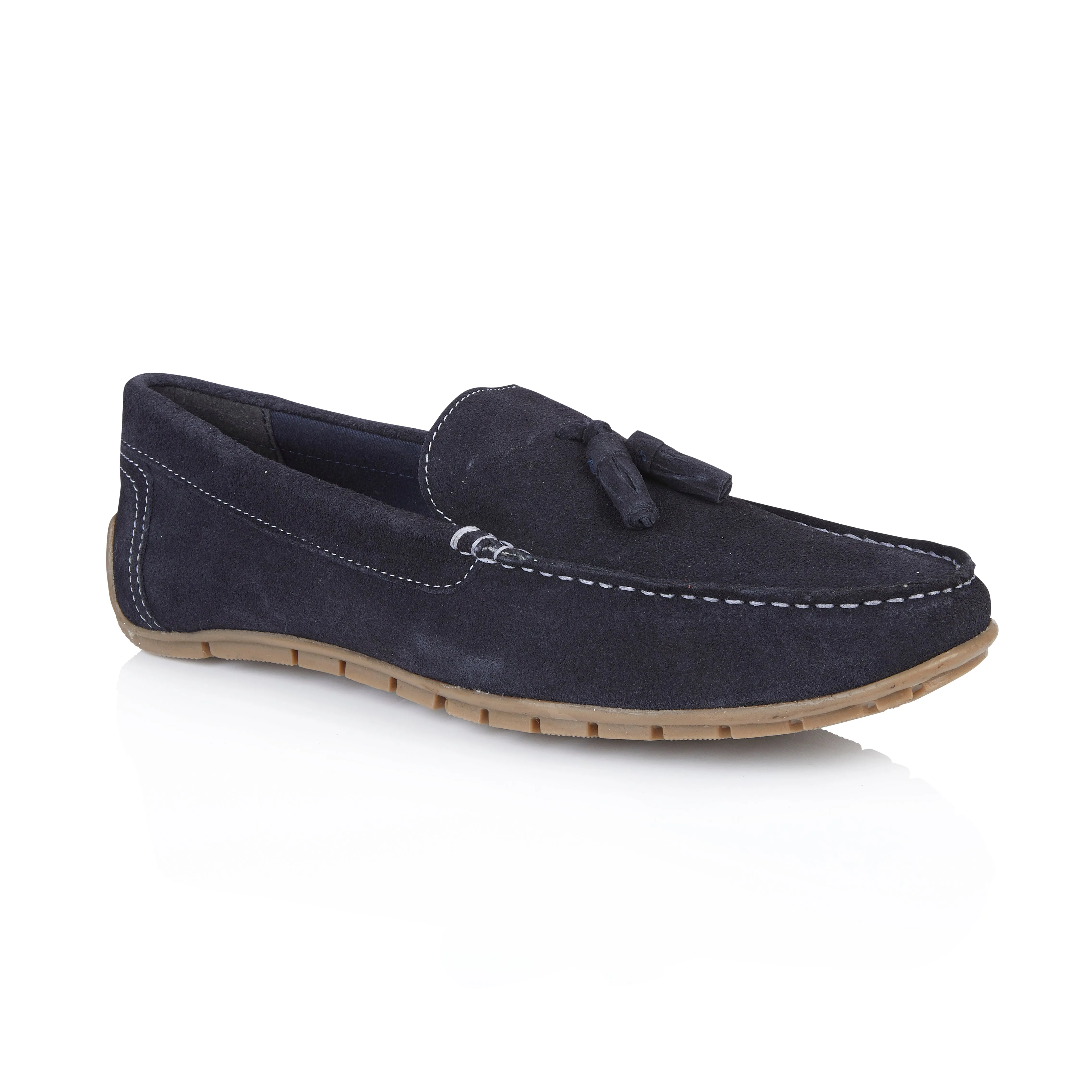 Monza Suede Leather Tassel Loafers - Blue