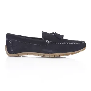 Monza Suede Leather Tassel Loafers - Blue
