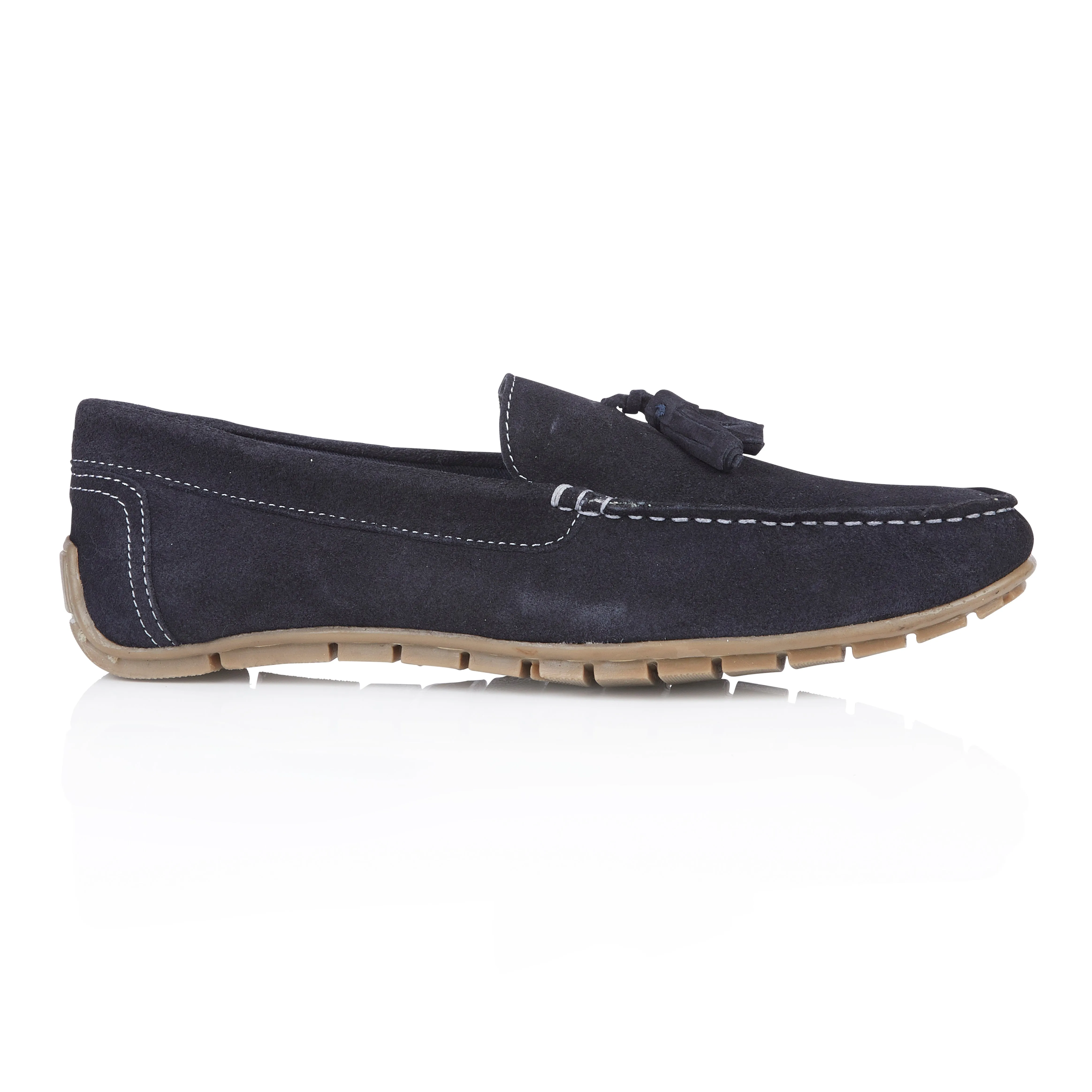 Monza Suede Leather Tassel Loafers - Blue