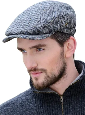 Mucros Weavers Kerry Cap, Irish Hat for Men, Herringbone Wool