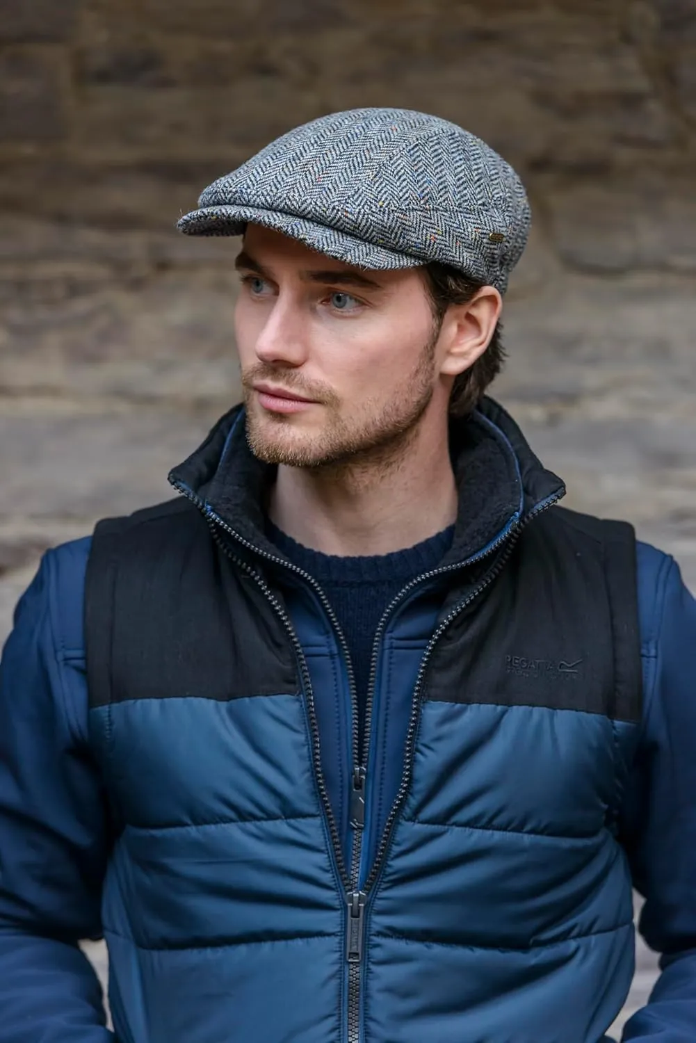 Mucros Weavers Kerry Cap, Irish Hat for Men, Herringbone Wool