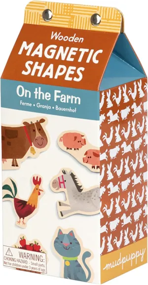 Mudpuppy On the Farm – Wooden Magnetic Shapes Featuring Adorable Farmyard Animals for Children Ages 1 and Up