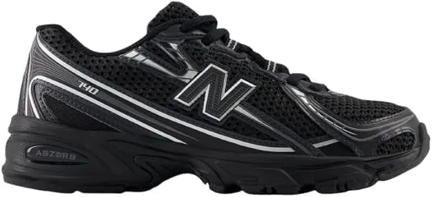 New Balance 740 Big Kids Shoes (Black Silver Metallic, 6)