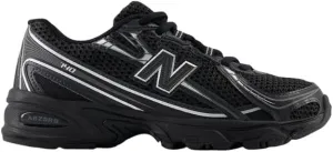 New Balance 740 Big Kids Shoes (Black Silver Metallic, 6)