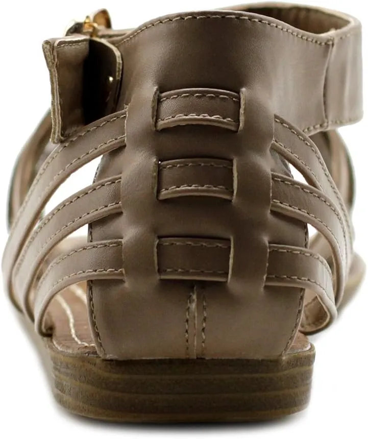 Ollio Women's Shoe Ankle Strap Gladiator Flat Sandal