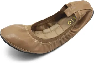 Ollio Women's Shoe Collar Shoe Pull Tab Comfort Ballet Flat