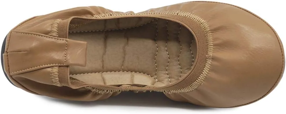 Ollio Women's Shoe Collar Shoe Pull Tab Comfort Ballet Flat