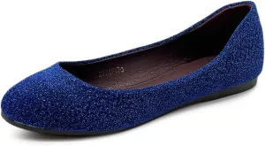 Ollio Women's Shoes Ballet Glitter Low Heel Round Toe Flat ZOF170