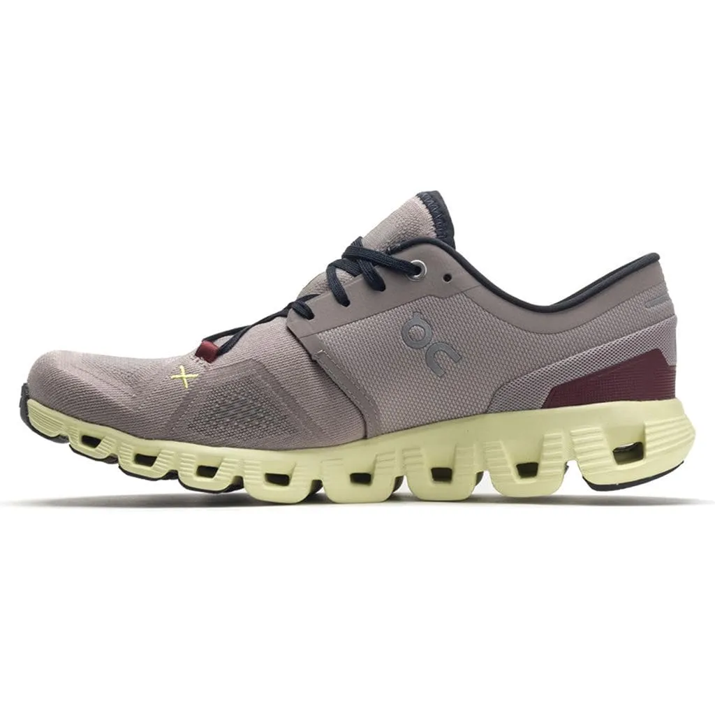 ON Mens Cloud X 3 Textile Synthetic Fog Hay Trainers 8.5 US