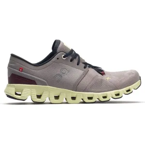ON Mens Cloud X 3 Textile Synthetic Fog Hay Trainers 8.5 US