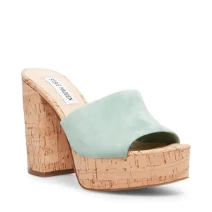On Rounded Madden Safe Steve Green Suede Cork Gemella Curated collection Sandal Mint Platform Toe Slip