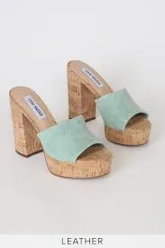 On Rounded Madden Safe Steve Green Suede Cork Gemella Curated collection Sandal Mint Platform Toe Slip