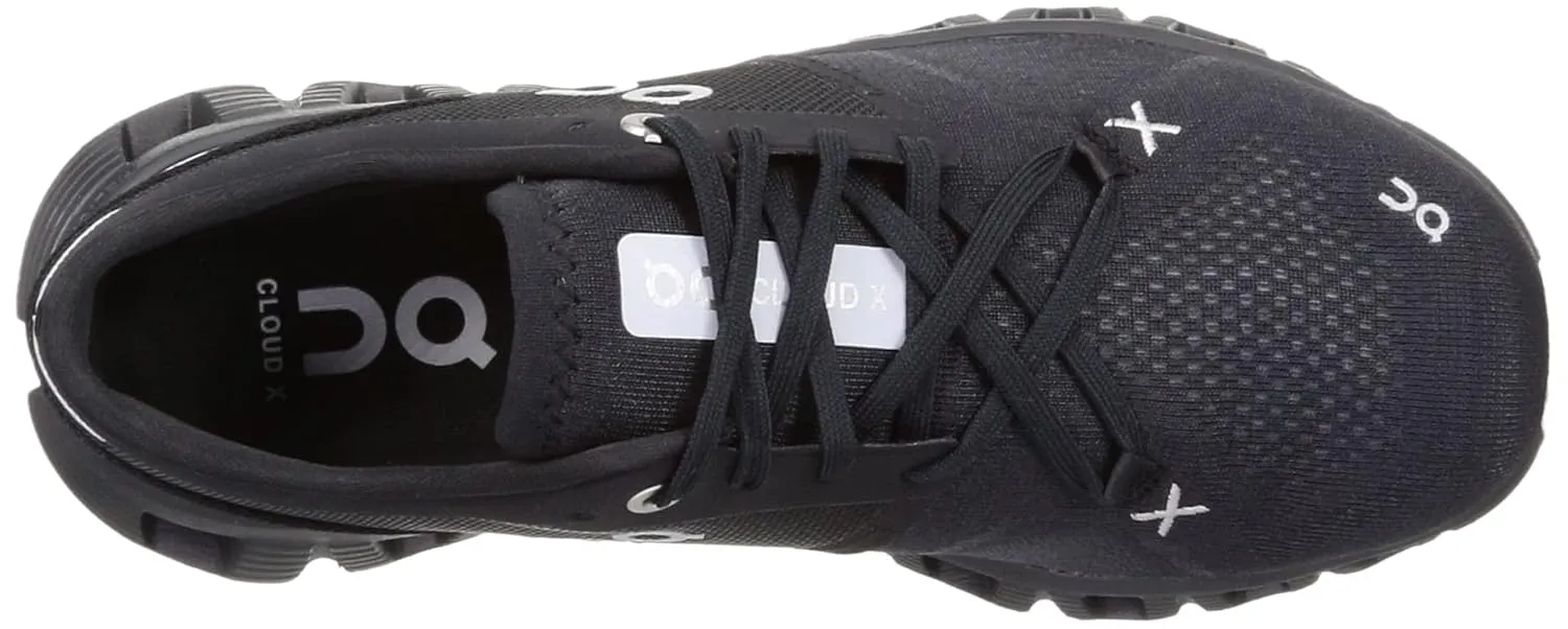 On Women's Cloud X 3 Sneakers, Black, 6.5 Medium US