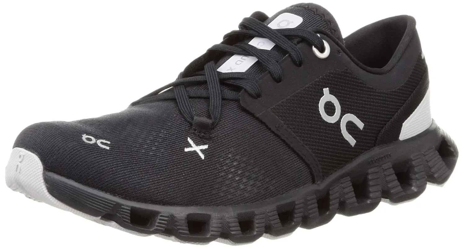 On Women's Cloud X 3 Sneakers, Black, 6.5 Medium US