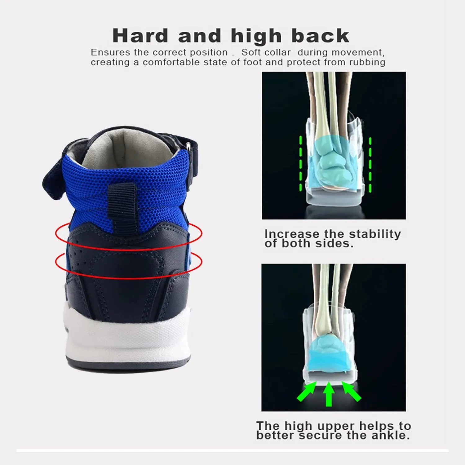 Orthopedic Shoes for Kids and Toddlers with Arch & Ankle Support,Girls and Boys'High Top Sneakers for Flat Foot,Anti-Slip Soles