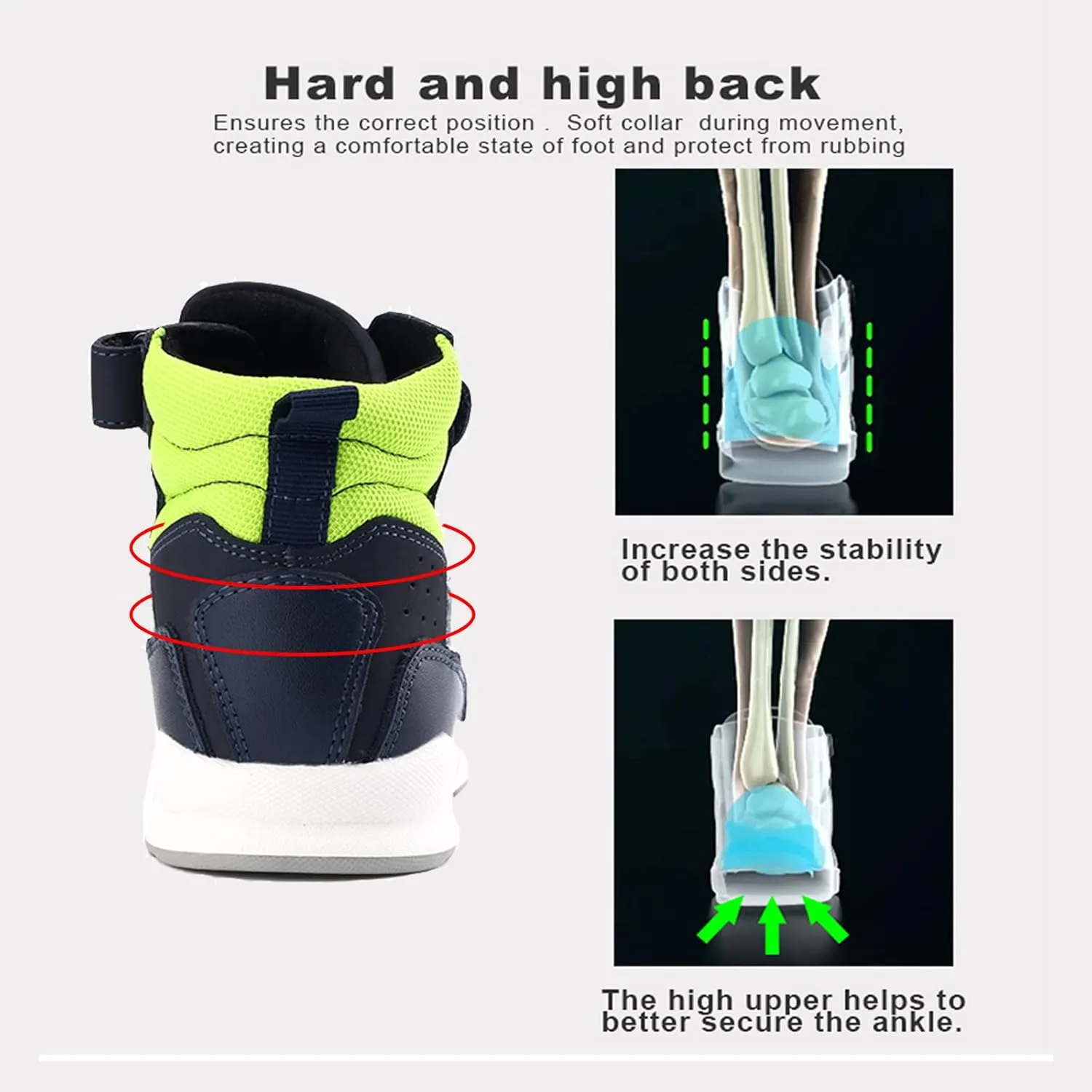 Orthopedic Shoes for Kids and Toddlers with Arch & Ankle Support,Girls and Boys'High Top Sneakers for Flat Foot,Anti-Slip Soles