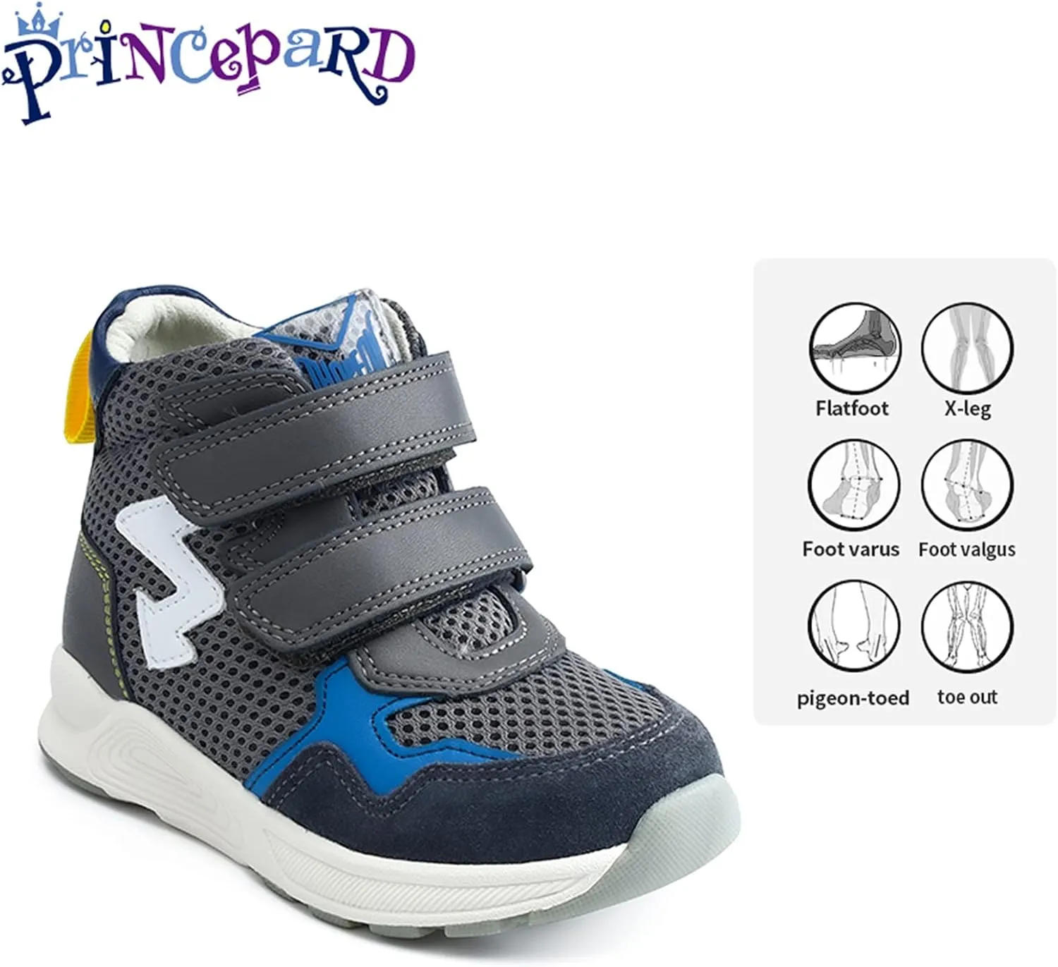 Orthopedic Shoes for Kids with Arch & Ankle Support for Girls and Boys' Flat Foot,High Top Corrective Sneakers,Anti-Slip Soles