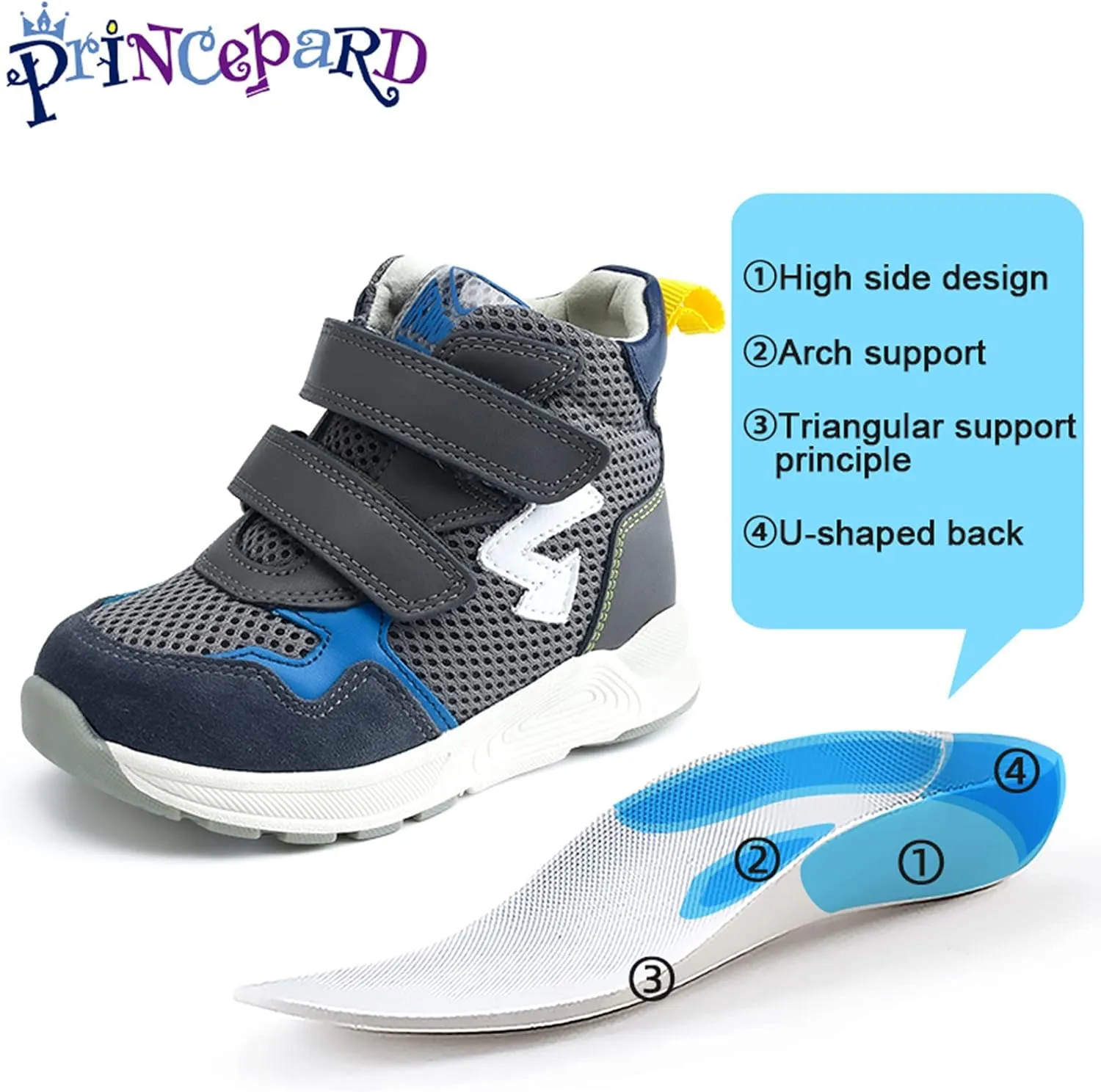 Orthopedic Shoes for Kids with Arch & Ankle Support for Girls and Boys' Flat Foot,High Top Corrective Sneakers,Anti-Slip Soles