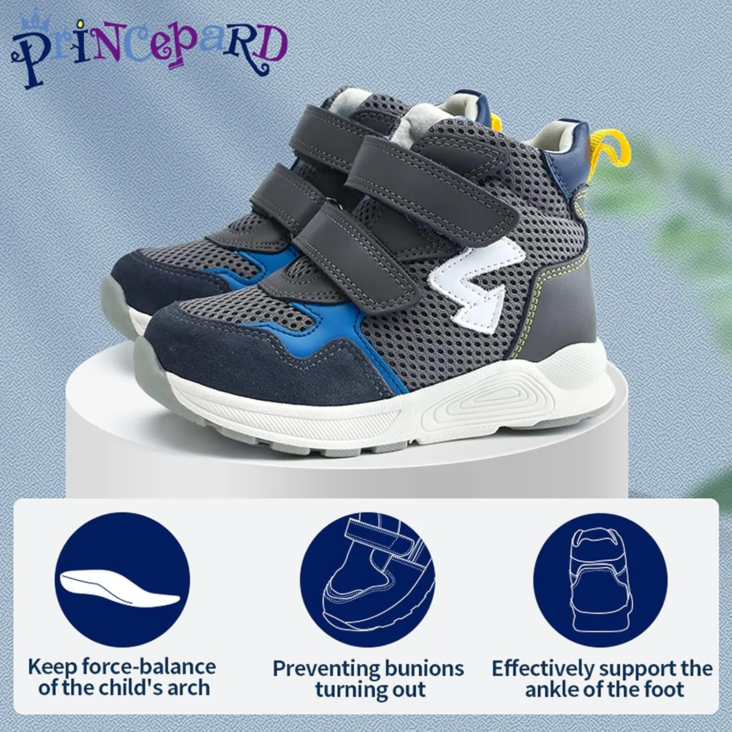 Orthopedic Shoes for Kids with Arch & Ankle Support for Girls and Boys' Flat Foot,High Top Corrective Sneakers,Anti-Slip Soles