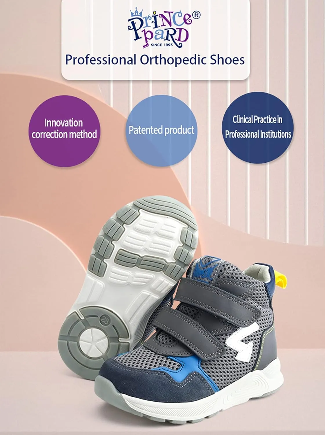 Orthopedic Shoes for Kids with Arch & Ankle Support for Girls and Boys' Flat Foot,High Top Corrective Sneakers,Anti-Slip Soles