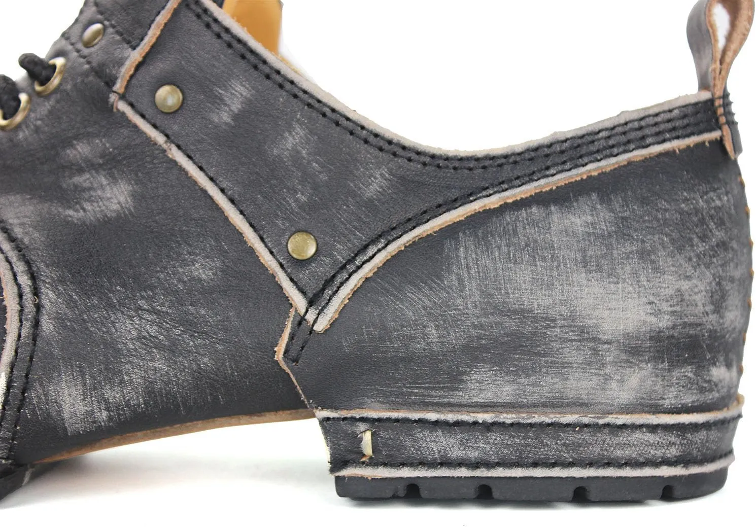 OSSTONE Moto Boots for Women Fashion Zipper-up Leather Chukka Boots Casual Shoes MS-6015-1-C-WUS-R